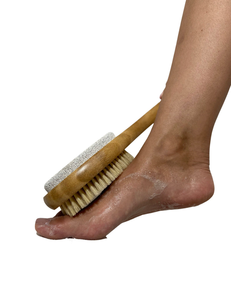 Long-Handled Foot Brush and Pumice Stone